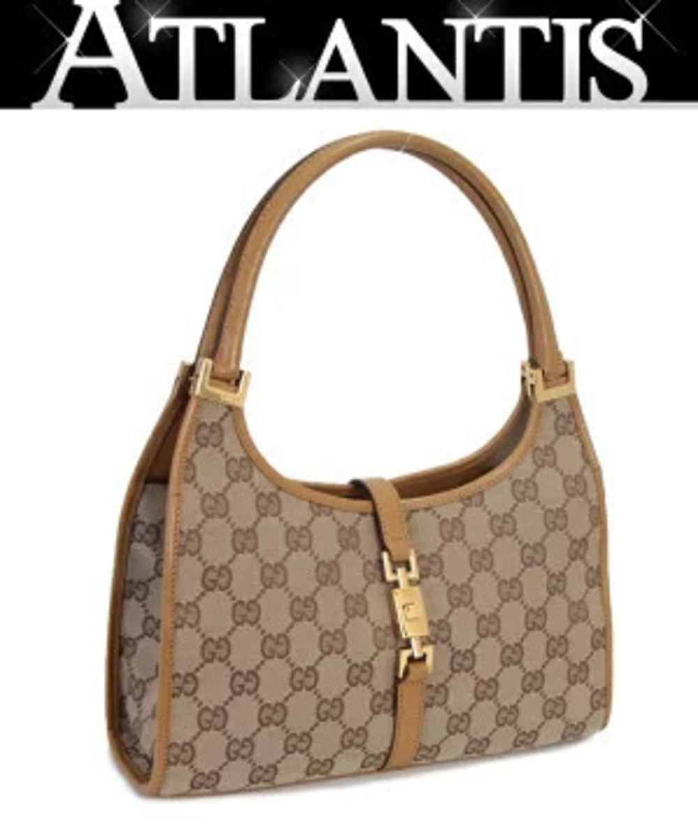 Gucci Jackie Handbag Canvas Beige Cream